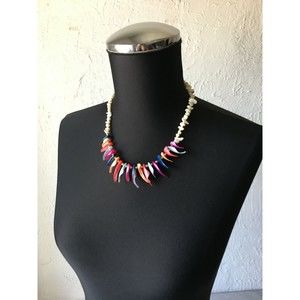 Faux Seashell Bright Colors Faux Mother of Pearl 18" Necklace